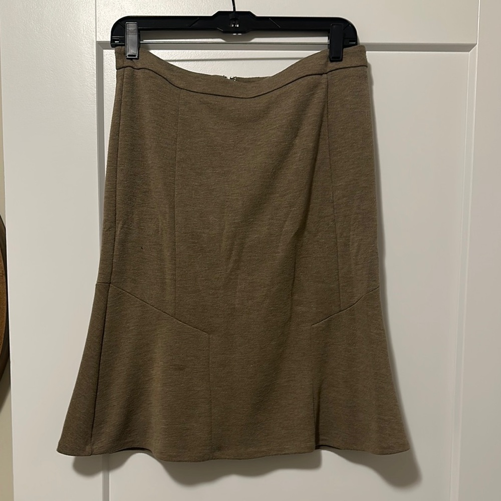 Ann Taylor Brown A-Line Knee-Length Skirt for Work